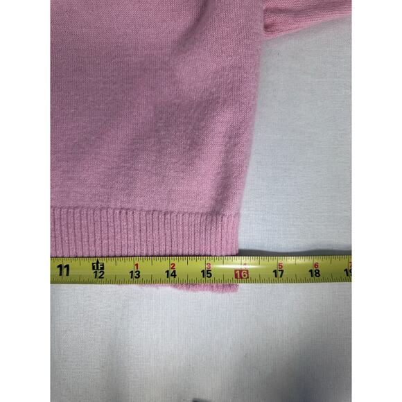 Vintage Pendleton Women's sz L Baby Pink 100% Wool Cowl Neck Sweater Pullover - Picture 8 of 10